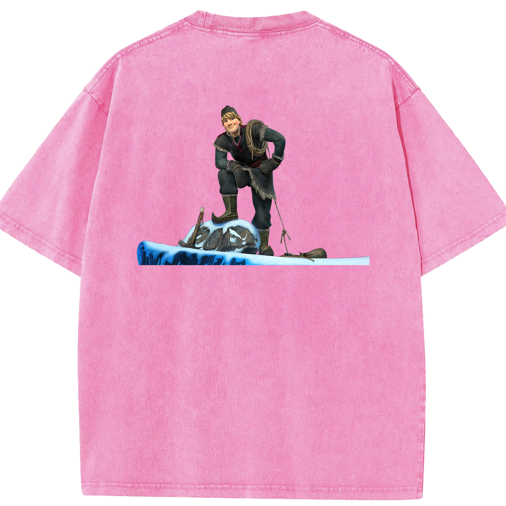 （画像用） アナと雪の女王 アンナ エルサ Frozen Anna Elsa 綿100% ヴィンテージ風 半袖Tシャツ（背面プリント）